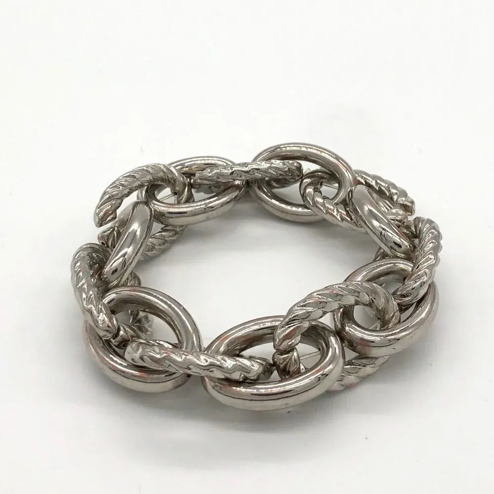 Silver Chain Stretch Bracelet in Silver tone